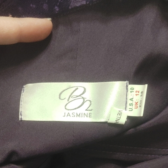 Jasmine B2 Purple V-Neck Sleeveless Fit and Flare Cocktail Dress 10 - Picture 13 of 14